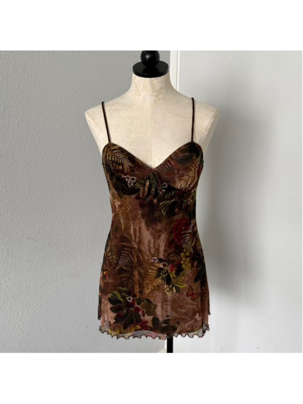 UO Brown Fairy Core Mini Dress - Size S
